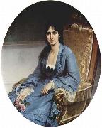 Francesco Hayez Portrait of Antonietta Negroni Prati Morosini, Oval oil painting